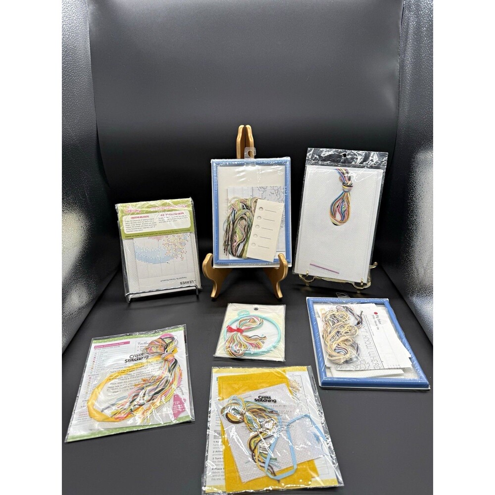 Lot of 7 Mixed Brands Counted Cross Stitch Kits